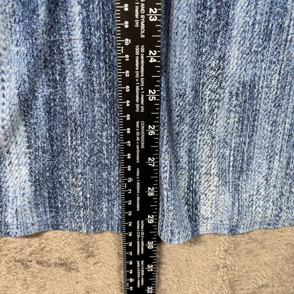 Cocomo Women Slinky Knit Top Stonewash Denim Look Roll Tab Sleeve Blue 3X L115 - Picture 5 of 7